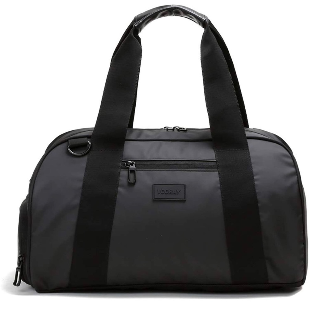 Black duffle with waterproof shoe compartment